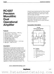 RV4207 datasheet pdf Raytheon