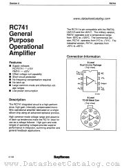 RC741N datasheet pdf Raytheon