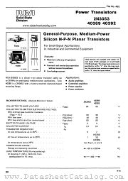 40392 datasheet pdf RCA Solid State