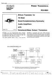 RCA1B01 datasheet pdf RCA Solid State