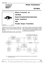 RCA1B04 datasheet pdf RCA Solid State