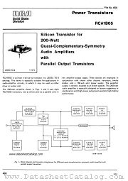 RCA1B05 datasheet pdf RCA Solid State