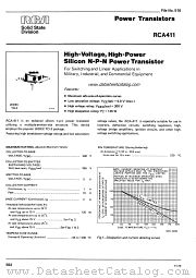 RCA411 datasheet pdf RCA Solid State