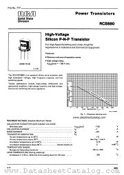 RCS880 datasheet pdf RCA Solid State