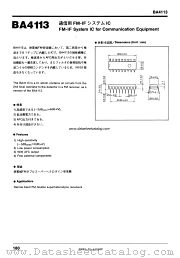 BA4113 datasheet pdf ROHM