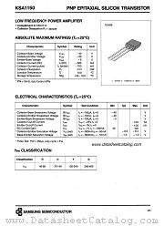 KSA1150 datasheet pdf Samsung Electronic