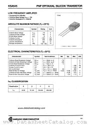 KSA545 datasheet pdf Samsung Electronic