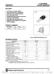 SSH4N70 datasheet pdf Samsung Electronic