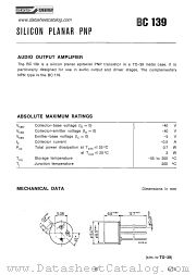 BC139 datasheet pdf SGS-ATES