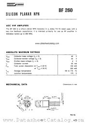 BF260 datasheet pdf SGS-ATES