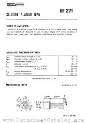 BF271 datasheet pdf SGS-ATES