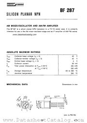 BF287 datasheet pdf SGS-ATES