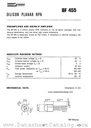 BF455 datasheet pdf SGS-ATES