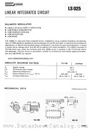 LS025 datasheet pdf SGS-ATES