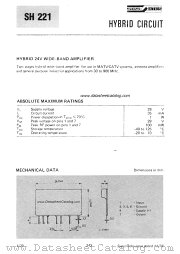 SH221 datasheet pdf SGS-ATES