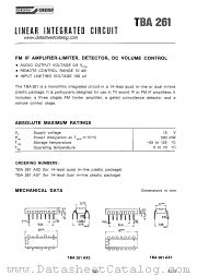 TBA261 datasheet pdf SGS-ATES