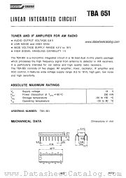 TBA651 datasheet pdf SGS-ATES