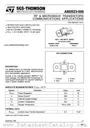 AM2023-006 datasheet pdf SGS Thomson Microelectronics