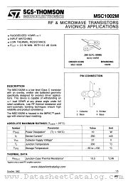 MSC1002M datasheet pdf SGS Thomson Microelectronics