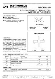 MSC1002MP datasheet pdf SGS Thomson Microelectronics