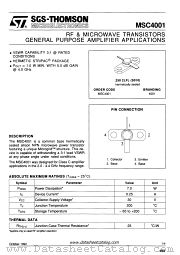 MSC4001 datasheet pdf SGS Thomson Microelectronics