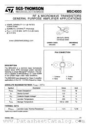 MSC4003 datasheet pdf SGS Thomson Microelectronics