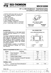 MSC81600M datasheet pdf SGS Thomson Microelectronics