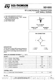 SD1005 datasheet pdf SGS Thomson Microelectronics