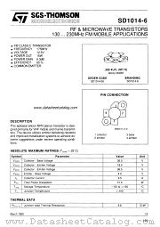 SD1014-6 datasheet pdf SGS Thomson Microelectronics