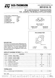 SD1018-15 datasheet pdf SGS Thomson Microelectronics