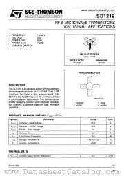 SD1219 datasheet pdf SGS Thomson Microelectronics