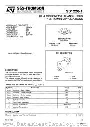 SD1220-1 datasheet pdf SGS Thomson Microelectronics