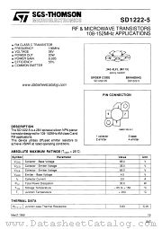 SD1222-5 datasheet pdf SGS Thomson Microelectronics