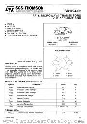 SD1224-02 datasheet pdf SGS Thomson Microelectronics