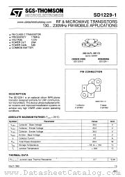 SD1229-1 datasheet pdf SGS Thomson Microelectronics