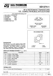 SD1274-1 datasheet pdf SGS Thomson Microelectronics