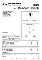 SD1278 datasheet pdf SGS Thomson Microelectronics