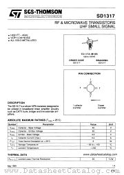 SD1317 datasheet pdf SGS Thomson Microelectronics