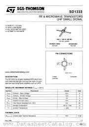 SD1333 datasheet pdf SGS Thomson Microelectronics