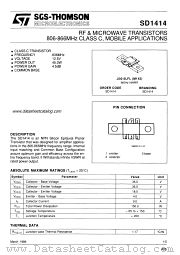 SD1413 datasheet pdf SGS Thomson Microelectronics