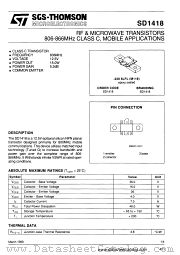 SD1418 datasheet pdf SGS Thomson Microelectronics