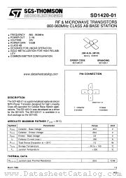 SD1420-01 datasheet pdf SGS Thomson Microelectronics