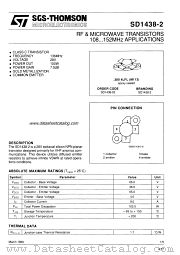 SD1438-2 datasheet pdf SGS Thomson Microelectronics