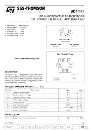 SD1441 datasheet pdf SGS Thomson Microelectronics