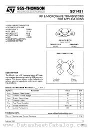 SD1451 datasheet pdf SGS Thomson Microelectronics