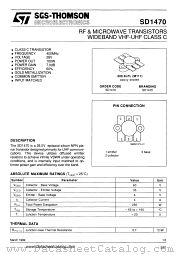 SD1470 datasheet pdf SGS Thomson Microelectronics