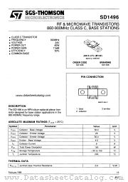 SD1496 datasheet pdf SGS Thomson Microelectronics