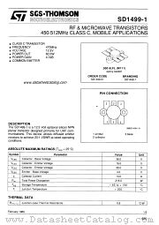 SD1499-1 datasheet pdf SGS Thomson Microelectronics