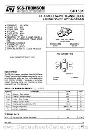 SD1501 datasheet pdf SGS Thomson Microelectronics
