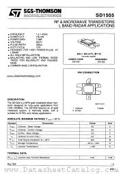 SD1505 datasheet pdf SGS Thomson Microelectronics